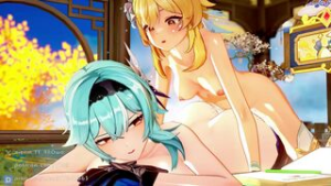 Eula x Lumine FutaSex (sound) - Genshin Impact animation on Crohasit
