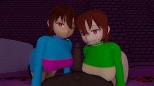 Frisk and Chara get fuck - ﻿3D animation on Crohasit