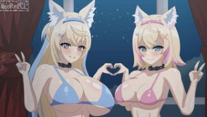 Mococo and Fuwawa Animation [NeoReptil] - Hololive animation on Crohasit