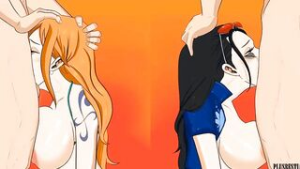 Nami and Nico Robin blowjob (One Piece) - One Piece animation on Crohasit