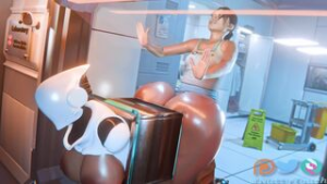Stuck in the Lab [Futa/Fem] [NuttyTouch] - ﻿3D animation on Crohasit