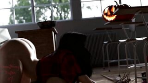 Sumthindifrnt – PAWG gets backshots in Halloween - ﻿3D animation on Crohasit
