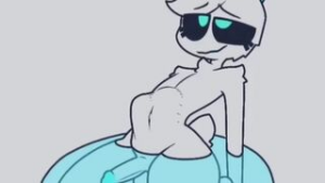 Zyneru getting filled by slime - 2D animation on Crohasit