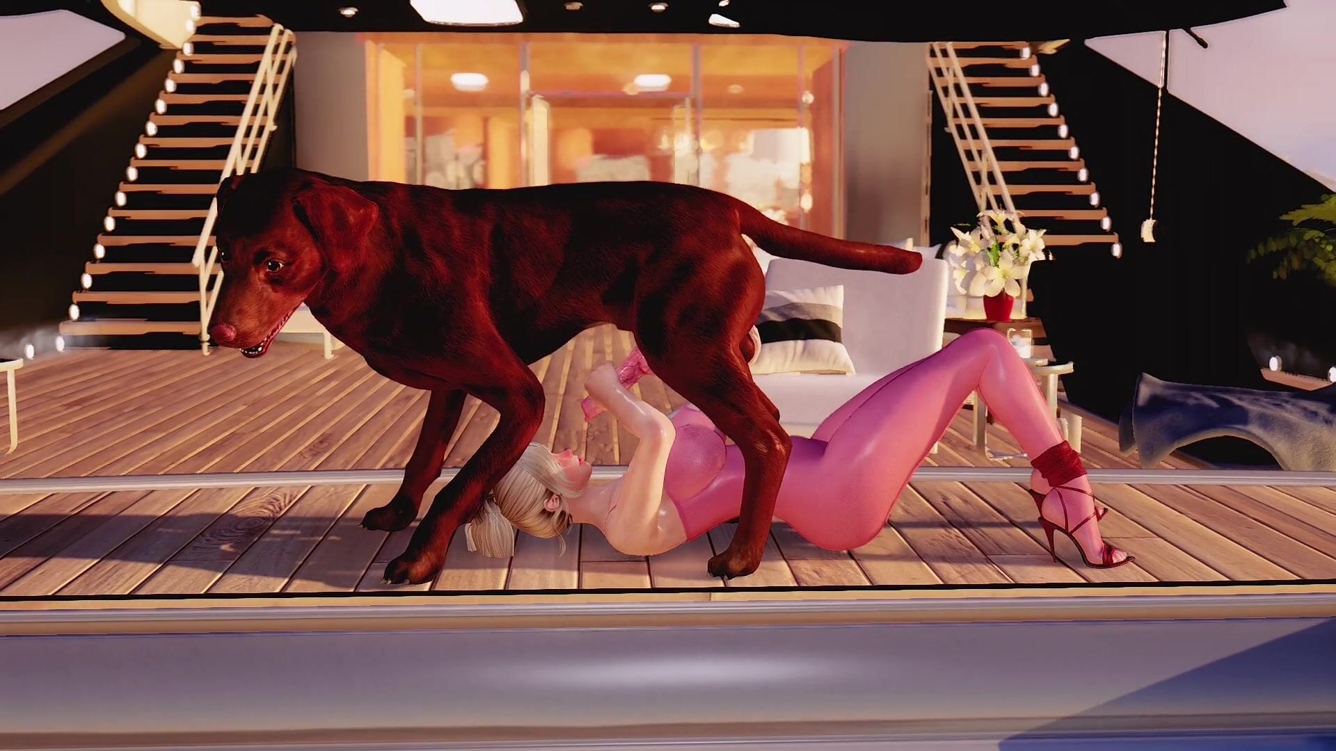 Dog Mates With A Girl - ﻿3D animation on Crohasit