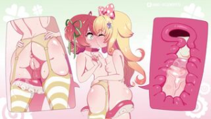 futanari girl creampied her friend - rule34 animation on Crohasit