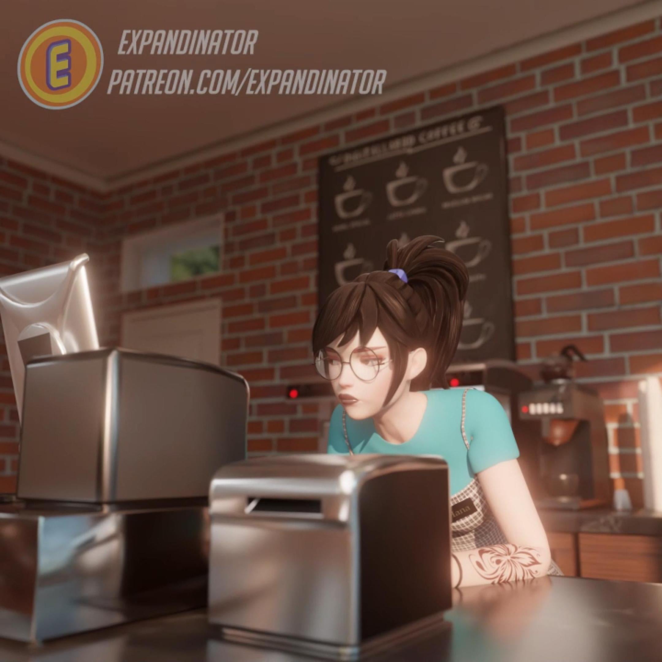 Hana’s coffee shop [Expandinator] - ﻿3D animation on Crohasit