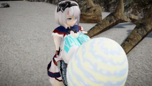 A video of Youmu getting addicted to monster hunting - ﻿3D animation on Crohasit