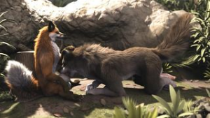 Animation H0rs3- Fox and Wolf - ﻿3D animation on Crohasit