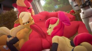 Apple Family [hooves-art] - ﻿3D animation on Crohasit
