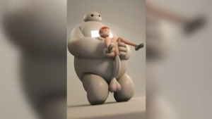 Baymax and Gwen [weirdosfm] - ﻿3D animation on Crohasit