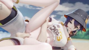 Belle x Wise (Summer) [Akt] - ﻿3D animation on Crohasit