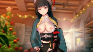 Christmas Present from Miyabi (Clothed) [DoriDoriko] - ﻿3D animation on Crohasit