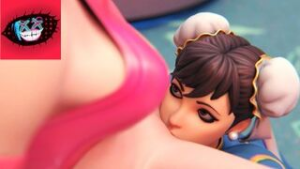 Chun-li and Tracy from Fortnite Have Hot Lesbian Sex With Dildo Play - ﻿3D animation on Crohasit