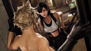 Cloud and Tifa’s date time. - ﻿3D animation on Crohasit