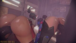 D.Va and Kiriko Blacked (Sound Variant) [Polished Jade Bell] - ﻿3D animation on Crohasit
