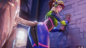 D.Va getting pounded through her Suit (Suit | Nude) [Meltrib] - ﻿3D animation on Crohasit