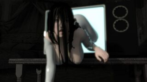 FGGB 59 Japanese Sadako ghost is pleasured in TV - ﻿3D animation on Crohasit