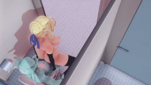 Fate GOblins Saber with big tits (Goutouren) - ﻿3D animation on Crohasit