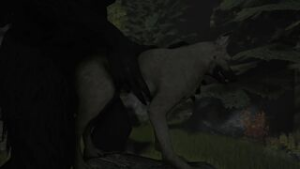 (Female Canine Dog x Male Werewolf) Bestiality Breeding Couple [Wolfland] - ﻿3D animation on Crohasit
