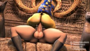 [Futa x Female] Ankha claiming another ‘victim’ - ﻿3D animation on Crohasit