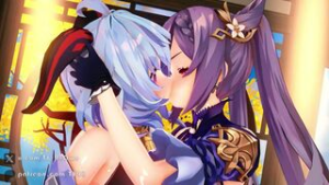 Ganyu x Keqing Futa Sex (Request)[Genshin impact] - ﻿3D animation on Crohasit