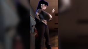 Goth crushes him with her huge ass - ﻿3D animation on Crohasit