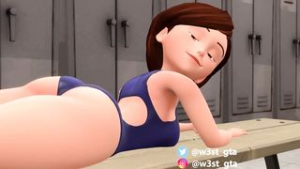 Helen Parr in a swimsuit - ﻿3D animation on Crohasit