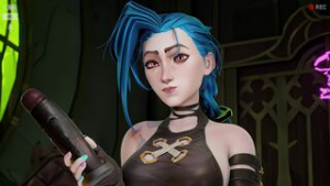 Jinx’s testing phase!! 4k 60fps (Black) - ﻿3D animation on Crohasit