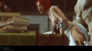 Leliana submits to Iron Bull’s cock - ﻿3D animation on Crohasit