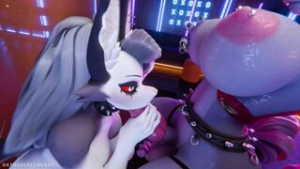 Loona and Roxanne at the club - ﻿3D animation on Crohasit