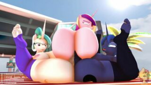 Luna x Celestia x Cadance [2Futa x 1 Female] - ﻿3D animation on Crohasit