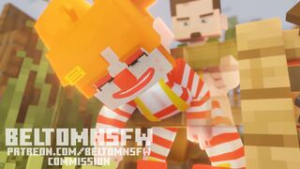 MInecraft Clown stuck in fence (beltomNSFW) - ﻿3D animation on Crohasit