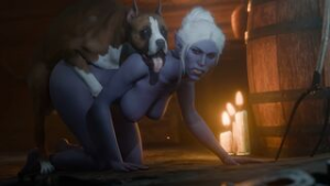 Minthara Vs Dog [Madcat] - ﻿3D animation on Crohasit