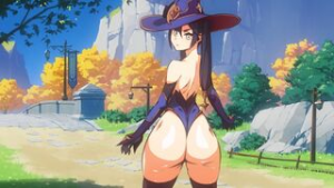 Mona Butt Claps [Flou] - Genshin Impact animation on Crohasit