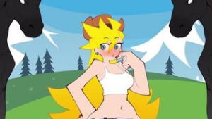 Panty Double Penetration by Horse [notkadraw] - panty and stocking with garterbelt animation on Crohasit