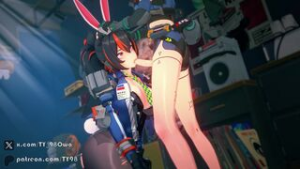 Qingyi x ZhuYuan FutaSex (sound) - zenless zone zero animation on Crohasit