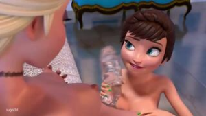 Quenn Iduna suck Elsa - ﻿3D animation on Crohasit