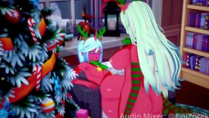 Scanty x Kneesocks – Happy Holidays, Pounding Away! - ﻿3D animation on Crohasit