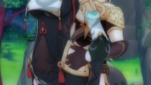 Shenhe x Aether – Thighjob [kallenz] - ﻿3D animation on Crohasit