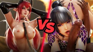 Sinia Succubus Vs Nyotengu [ PMV/WIS ] - ﻿3D animation on Crohasit