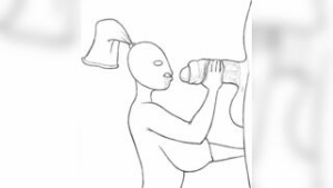 Sloppy blowjob from a balloon girl - 2D animation on Crohasit