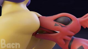 Sneaky Guilmon – Bacn - ﻿3D animation on Crohasit