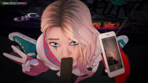 Spider-Gwen blowjob - ﻿3D animation on Crohasit