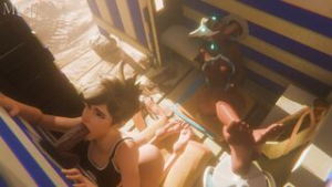 Tracer & Symmetra Glory Hole - ﻿3D animation on Crohasit