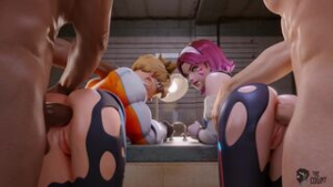Tracer and D.Va caught by the police intro part 2. [TheCount] - ﻿3D animation on Crohasit