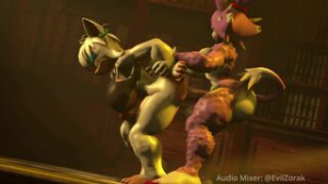 WereBlaze x WereRogue in a Sticky situation - ﻿3D animation on Crohasit