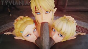 Zelda, Link & Linkle x Ganondorf [Tyviania] - ﻿3D animation on Crohasit