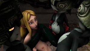 Zelda and the Three Futa Midnas [Redmoa] - ﻿3D animation on Crohasit