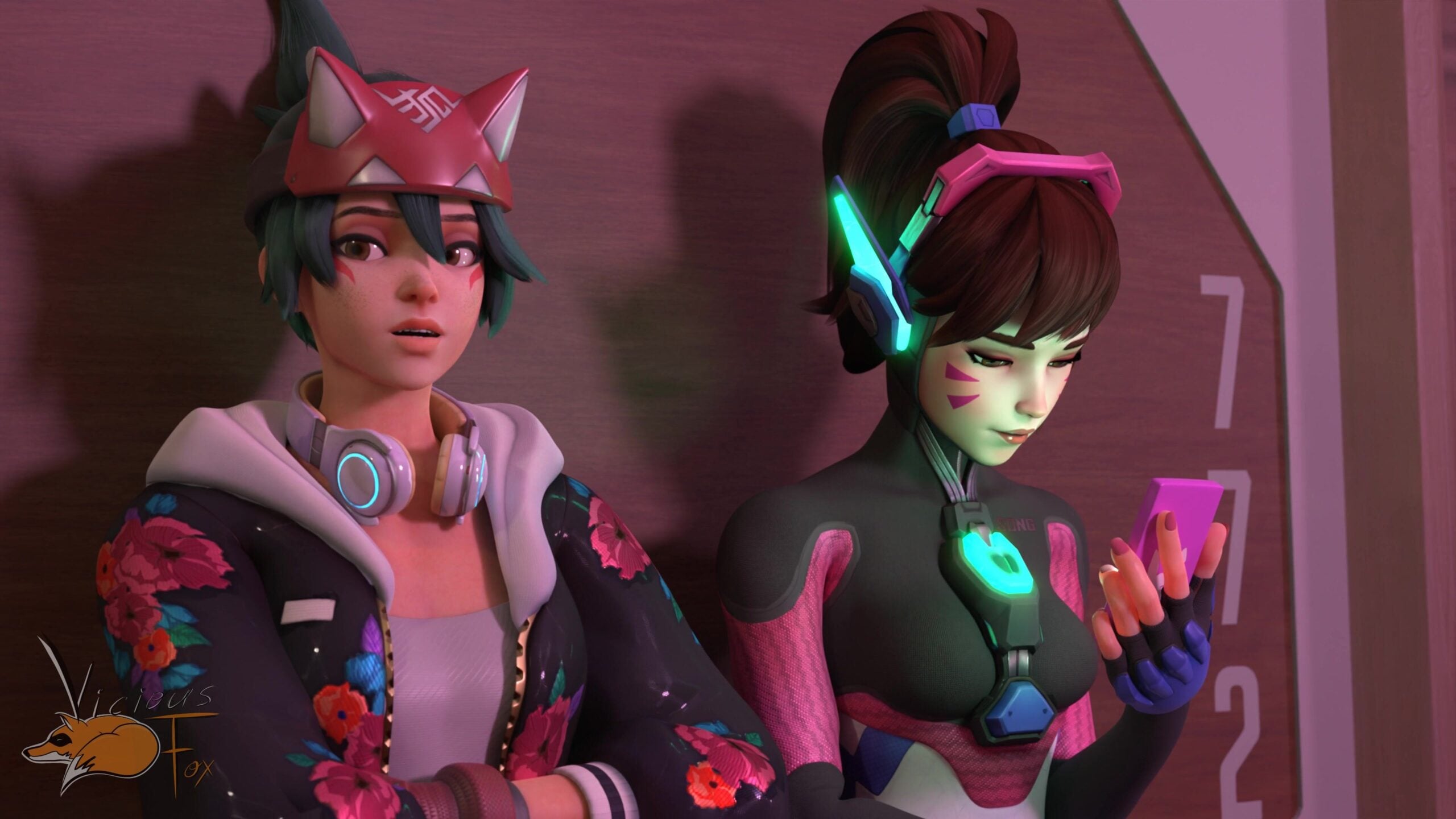 Dva and kiriko after party alt - Overwatch animation on Crohasit