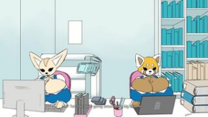 fenneko should probably have kept her voice down - aggretsuko animation on Crohasit
